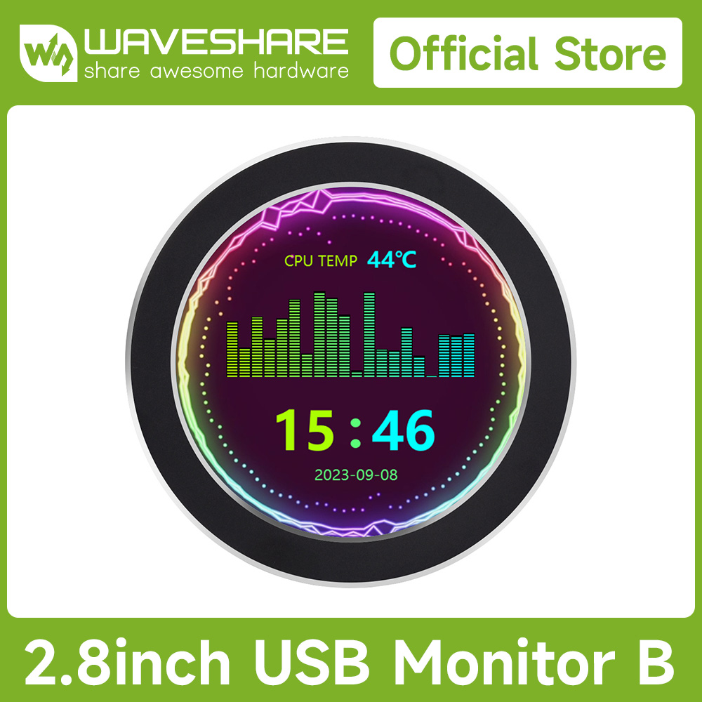 Aio Cooler Lcd Display Screen - Monitor USB Waveshare 2,1/2,8/3,4/4 pulgadas, pantalla