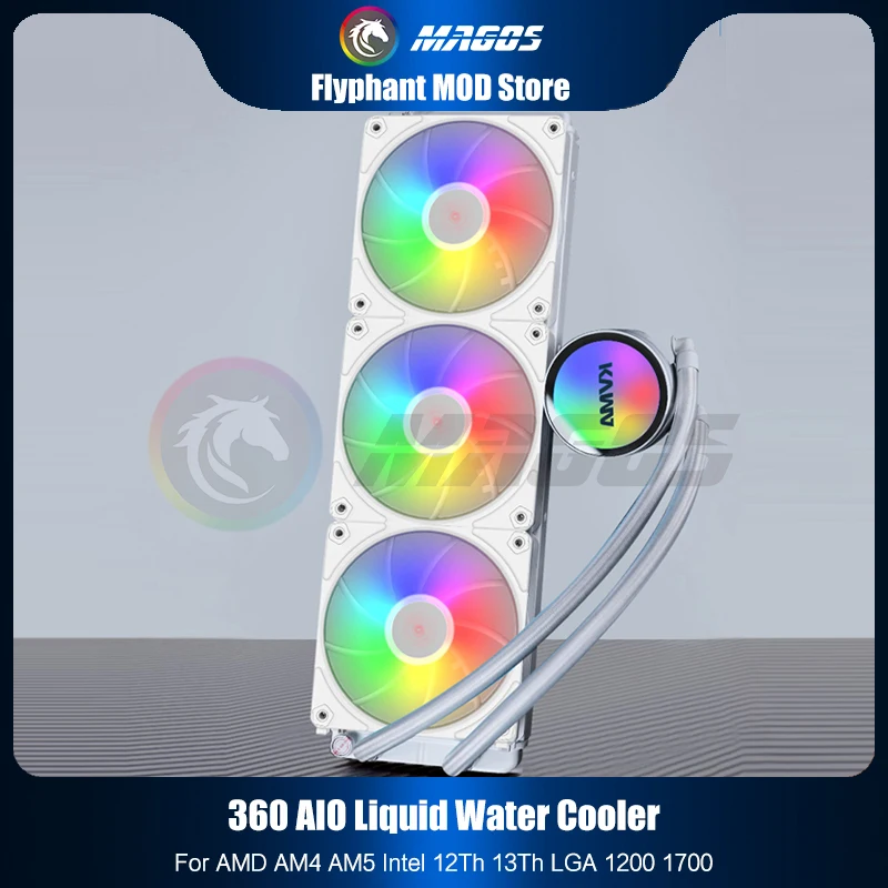 Aio Liquid Cooler 360Mm Argb - CPU Watercooler AIO caja de ordenador