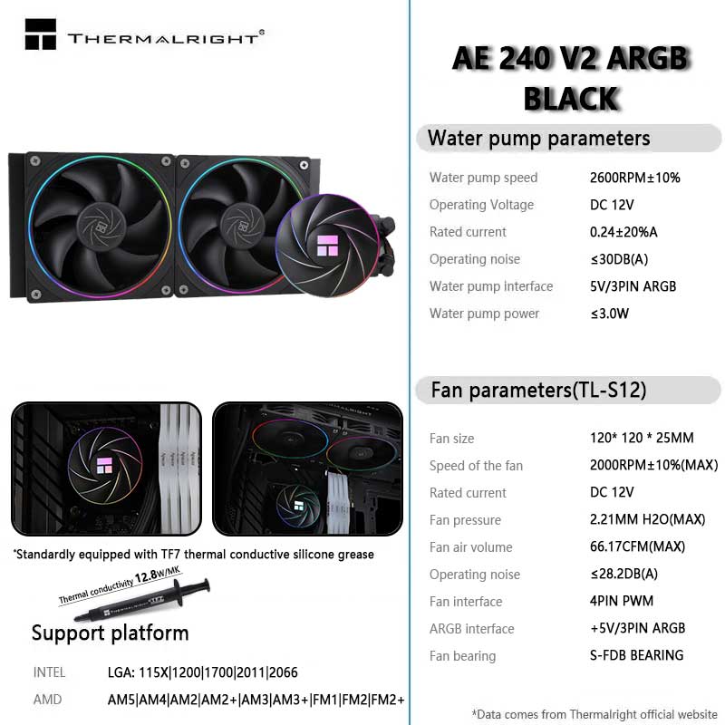 Thermalright AQUA ELITE 240 V2 - Cpu Water Cooler 240Mm Rgb reseña y precio