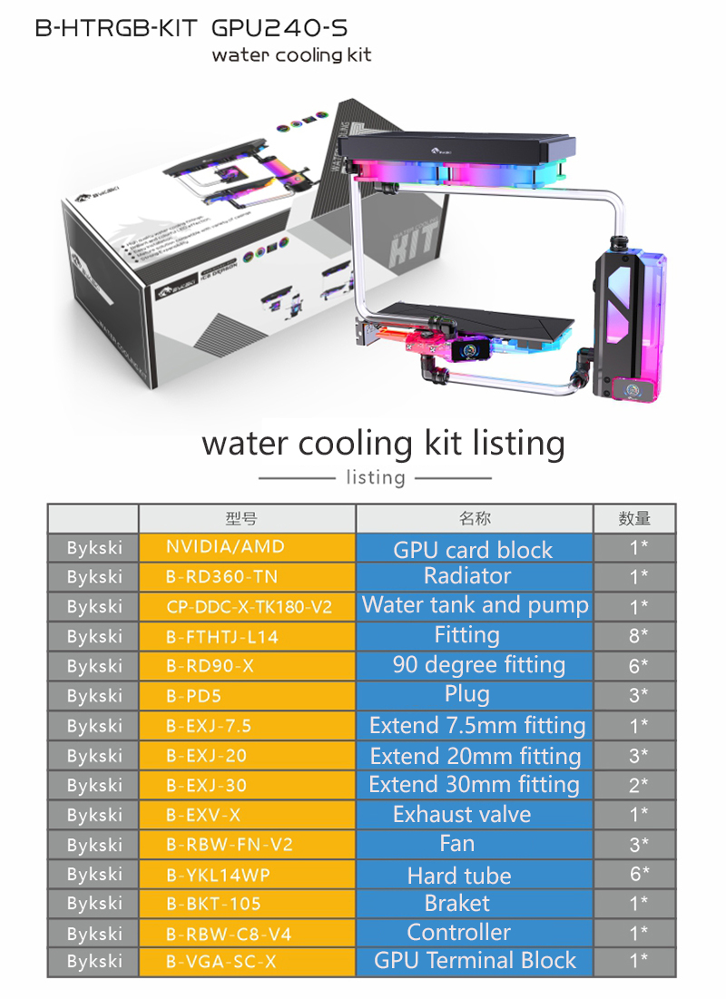 BYKSKI-Kit de refrigeración po - Cpu Water Cooler 240Mm Rgb reseña y precio