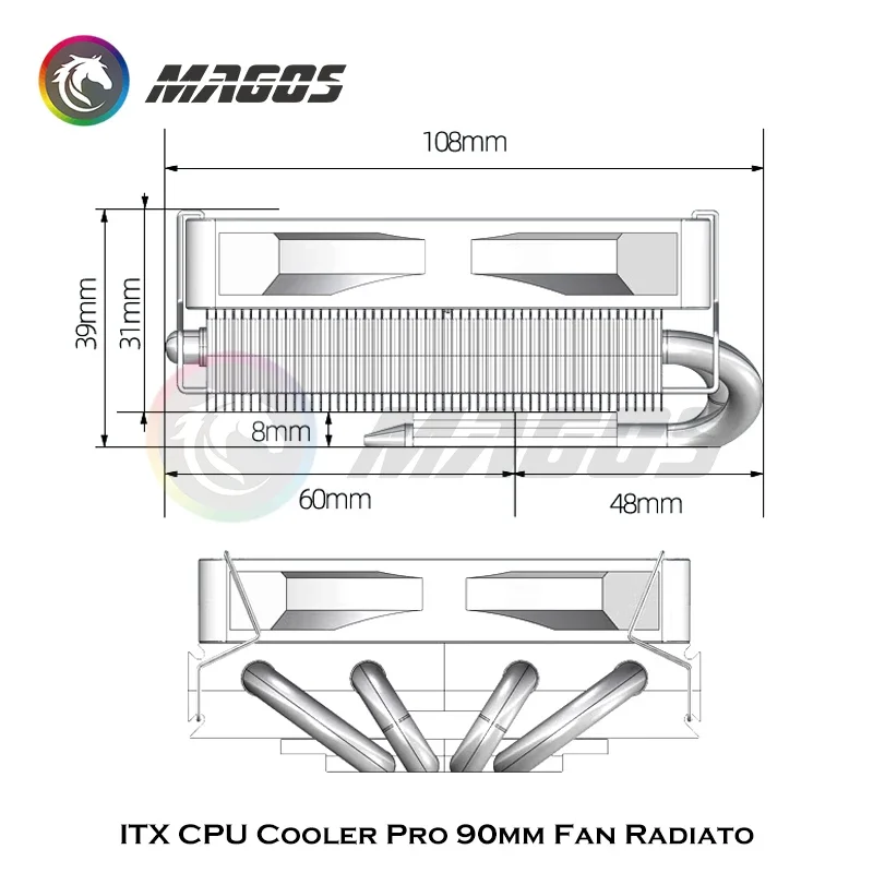 ITX-enfriador de CPU Pro, vent - Cpu Cooler Low Profile Itx reseña y precio