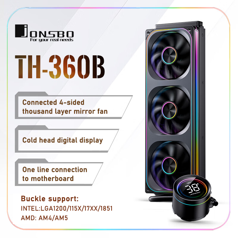 Jonsbo TH-360 AIO CPU refriger - Liquid Cooling Radiator 360 reseña y precio