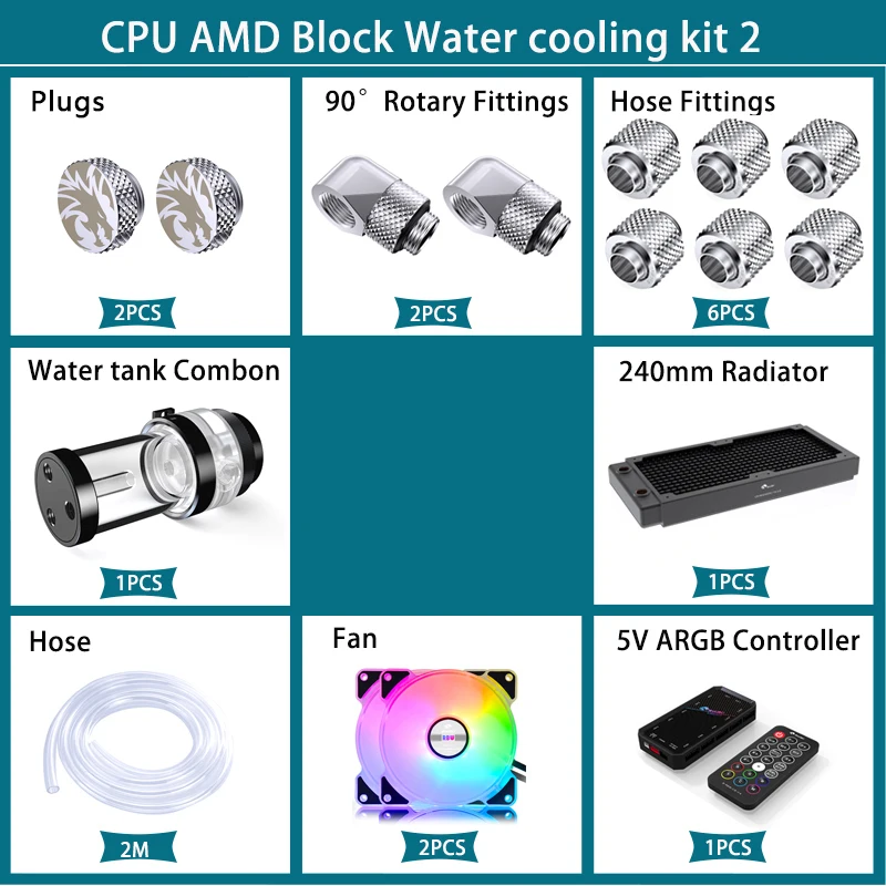 BYKSKI-Kit de refrigeración po - Cpu Water Cooler 240Mm Rgb reseña y precio
